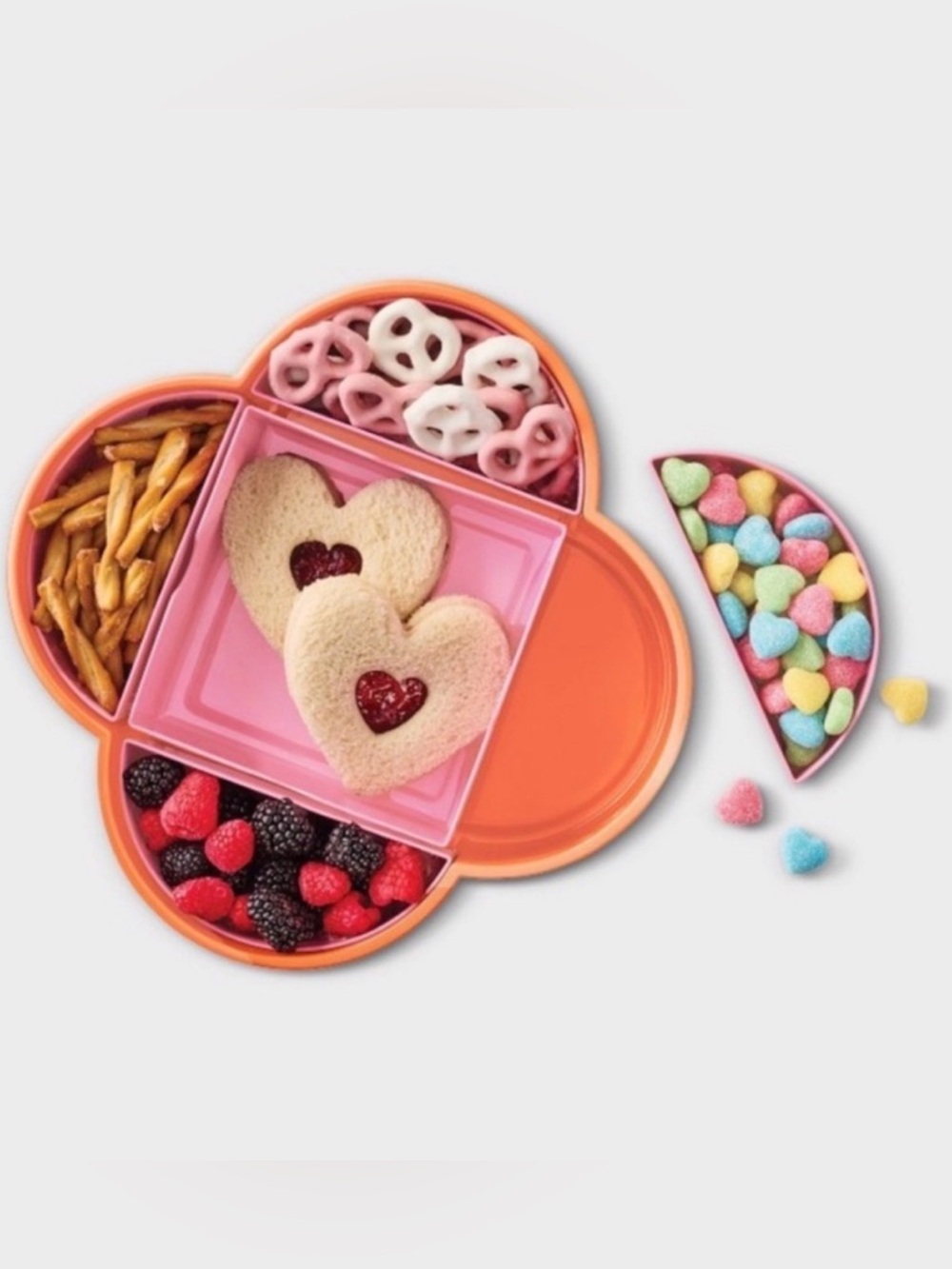 Roller Rabbit x Target Snacklebox Snack to go snap top box - Coral/Light Pink